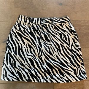 Never worn zebra print Jean skirt